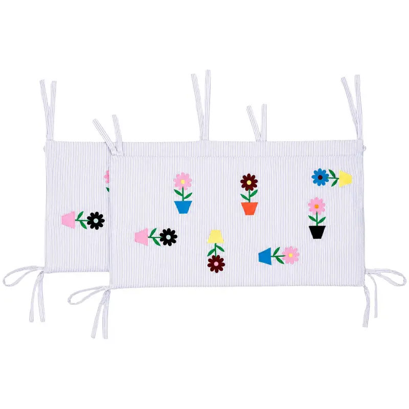 26 Paradis Crib Bumper - Embroidered Flowers