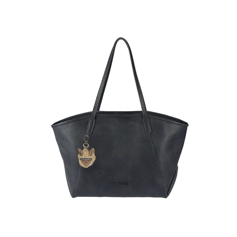 Adair Tote Bag | Alpaca | Petrol Grain Leather
