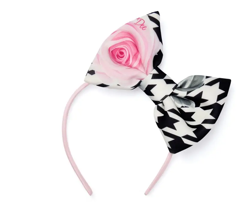 A’Dee - Allie printed bow headband black