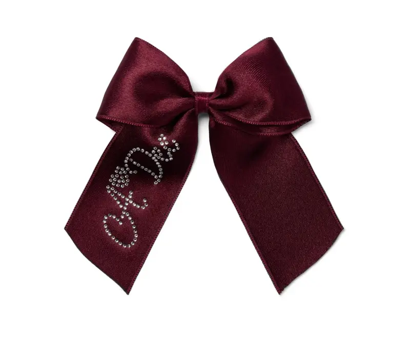 A’dee - Ariah satin bow clip deep cherry
