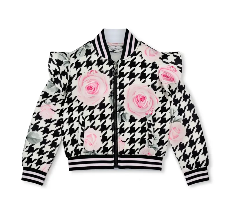 A’Dee - Autumn houndstooth print bomber