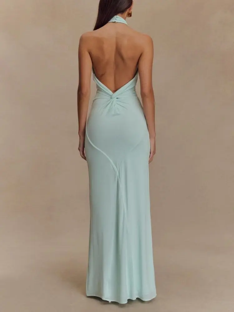 Adrianna | Damen Maxi-Halterkleid Fließend Elegant