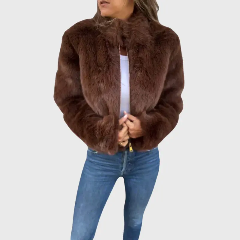 Aileen | Pelz-Winterjacke mit Stehkragen