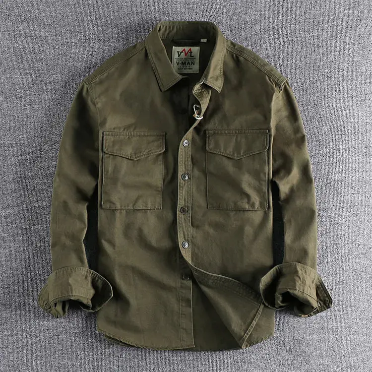 Albert | Herren Doppel Tasche Knopfleiste Freizeit Shirt