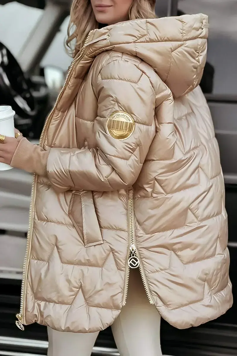 Aldvika | Damen Steppjacke Lang mit Kapuze