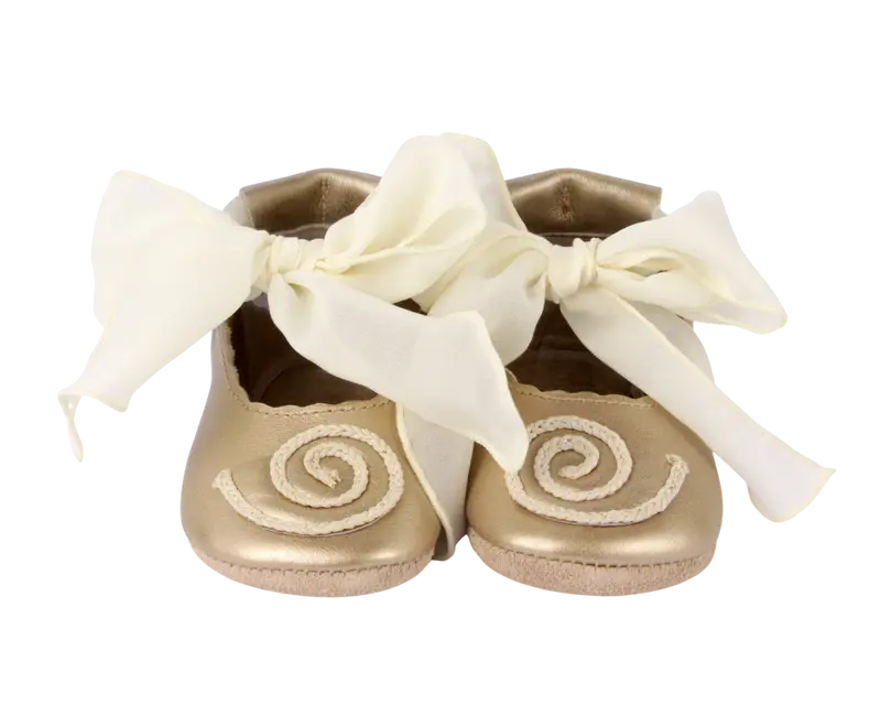 Alice | Moon Shell | Champagne Metallic Leather