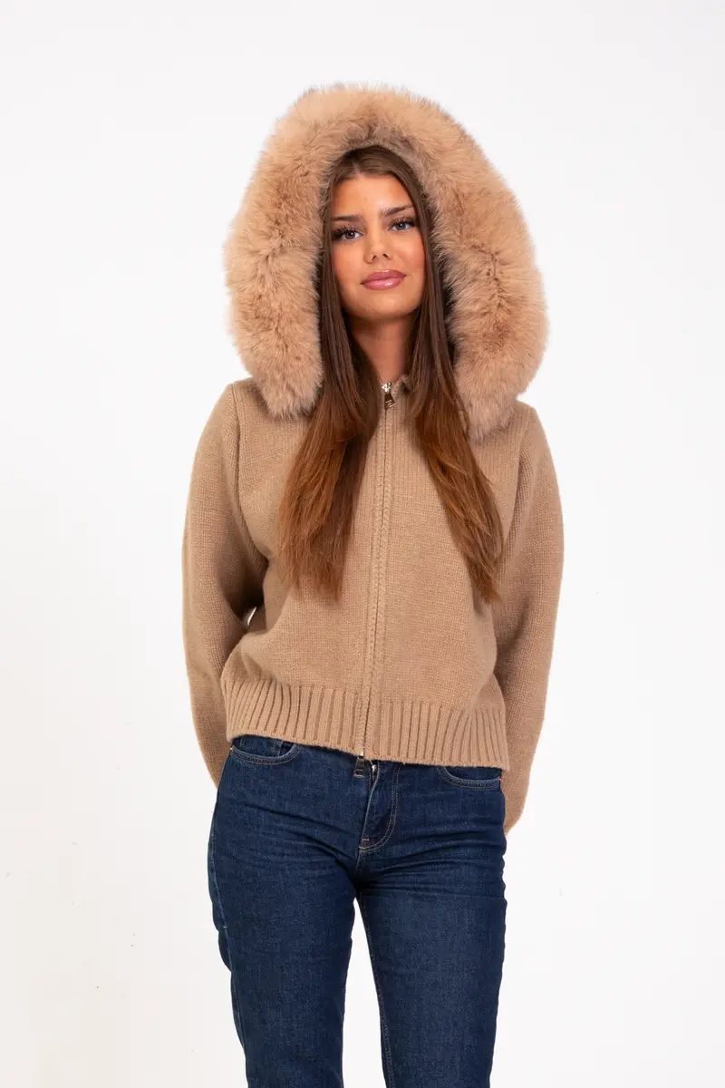 Alicia | Jacke mit Fellkapuze