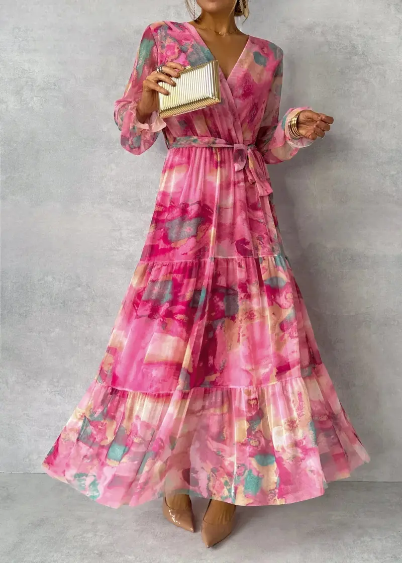 Alina | Elegantes Wickelkleid mit Blumenmuster