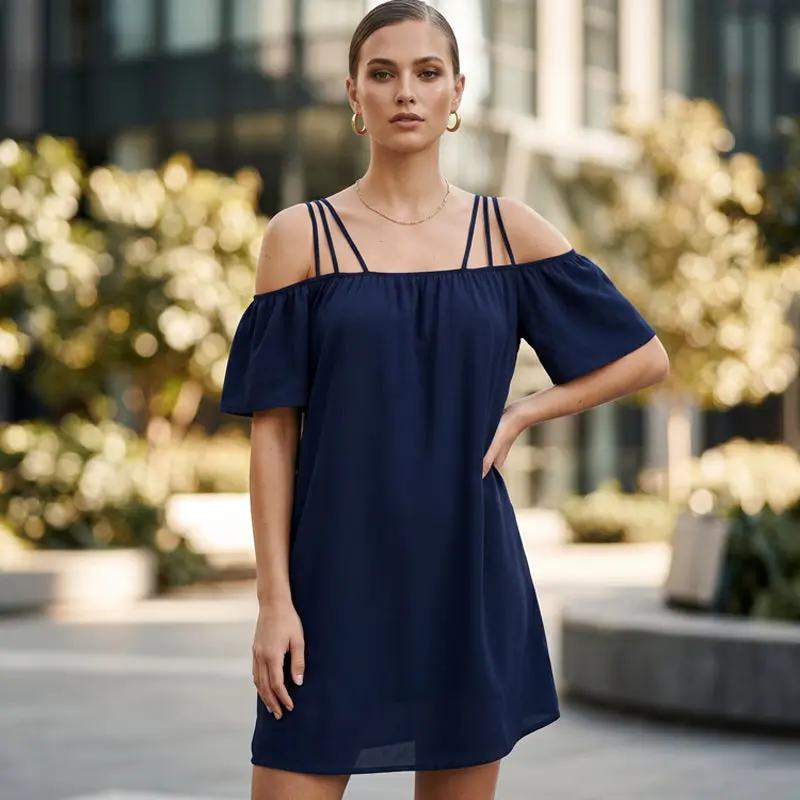 Alissia - Luftiges schulterfreies Kleid