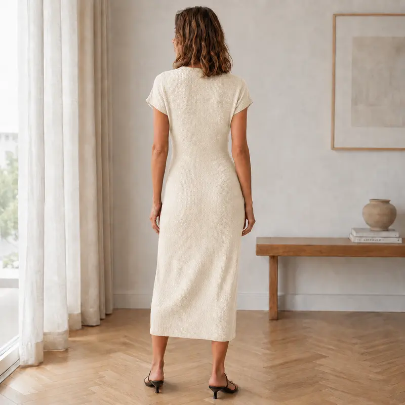 Almathy | Geknotetes Midikleid mit seitlichem Beinschlitz