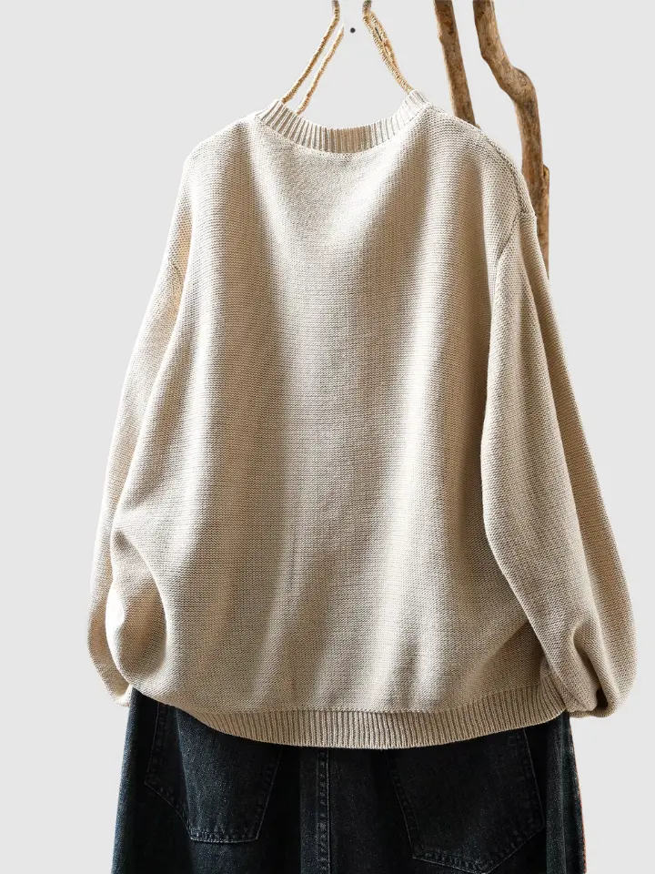 Almhild | Damen Strickjacke mit Knöpfen Rundhals