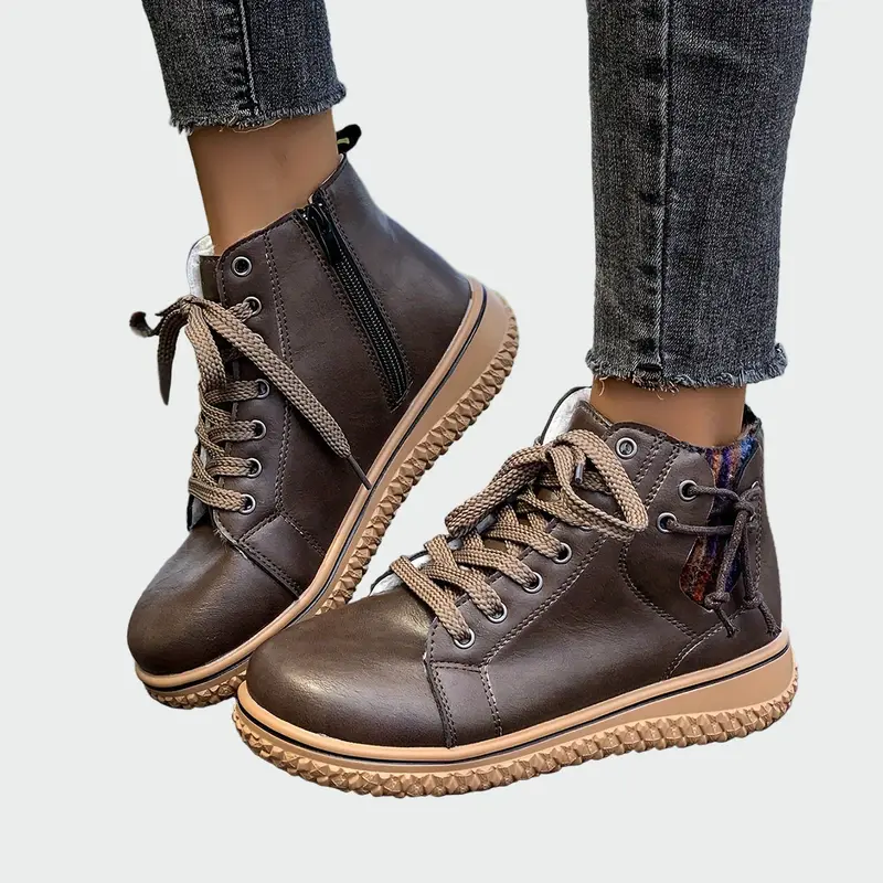 Almvik | Damen Stiefeletten flach mit Schnürung