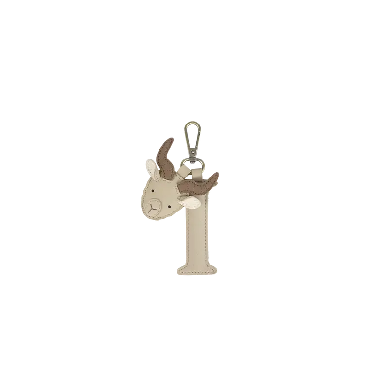 Alphabet Keychain Large | I | Taupe Nubuck