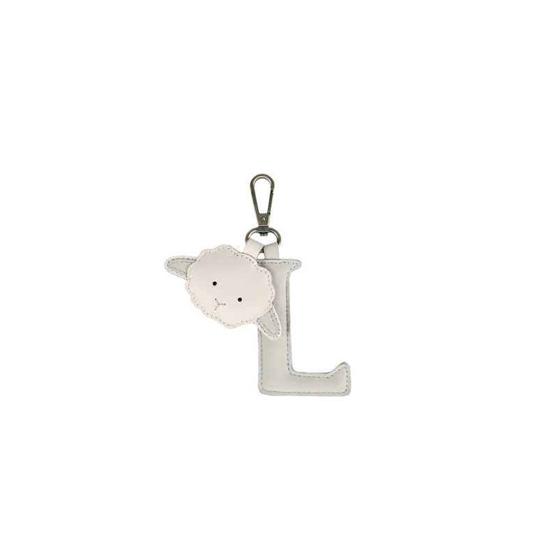 Alphabet Keychain Large | L | Light Grey Nubuck