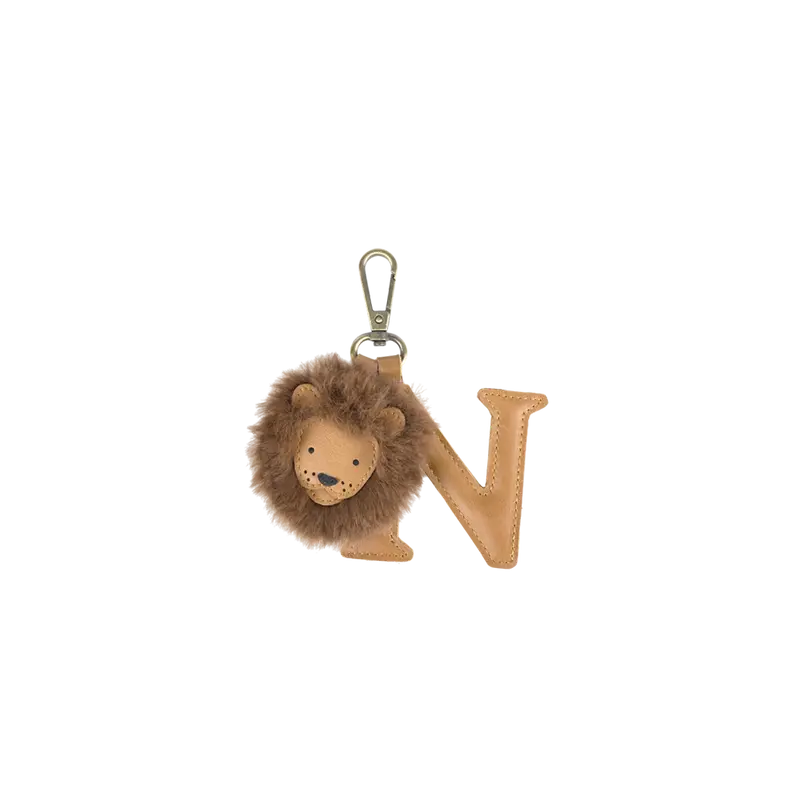 Alphabet Keychain Large | N | Camel Classic Leather