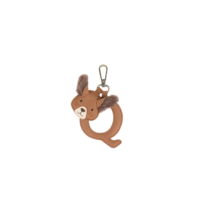 Alphabet Keychain Large | Q | Walnut Nubuck