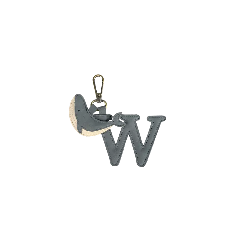Alphabet Keychain Large | W | Petrol Nubuck