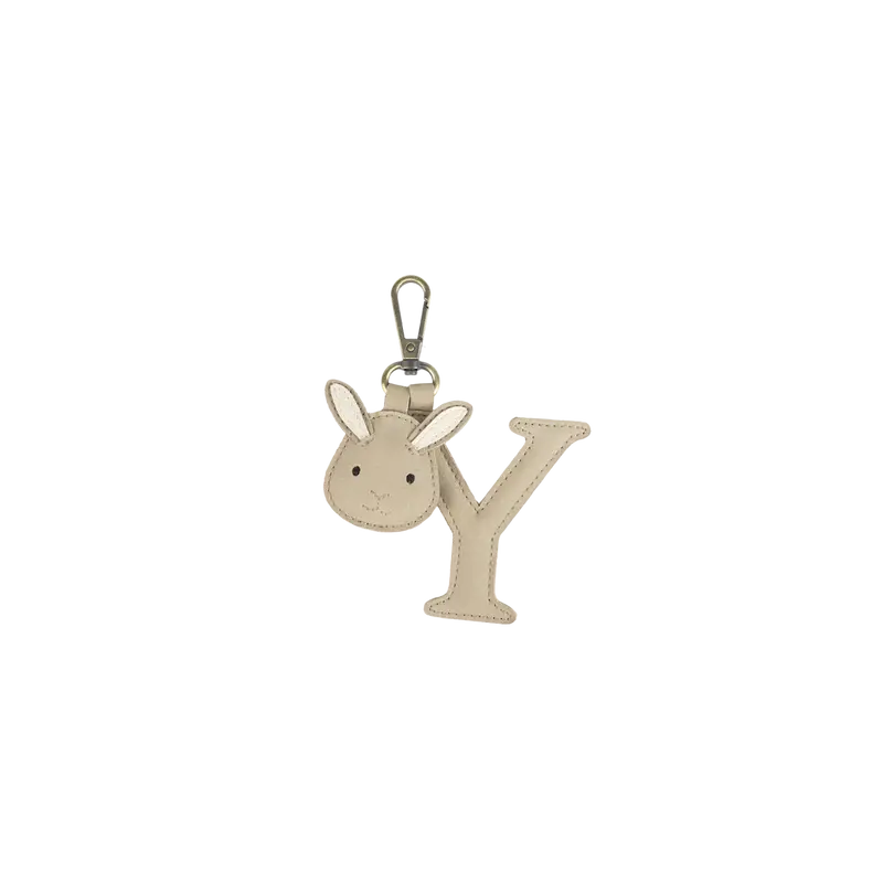 Alphabet Keychain Large | Y | Taupe Nubuck