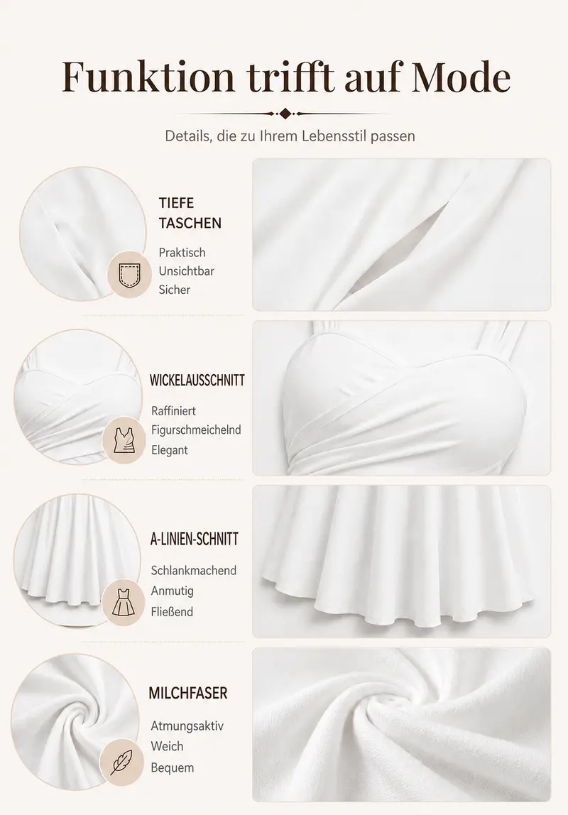 Amaina | A-Linien-Midikleid mit überkreuzter Taille