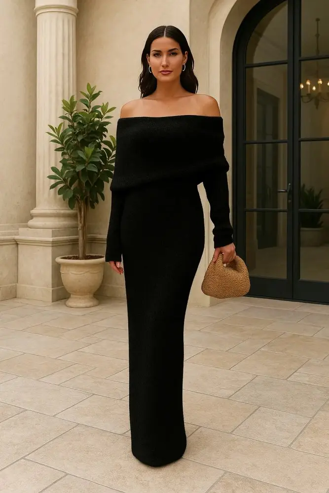 Amara | Damen Maxikleid Fließend Elegant Feminin