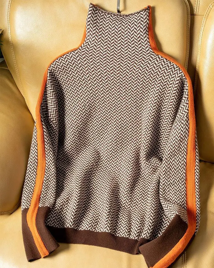 AMAYA | Design-Pullover mit hohem Kragen