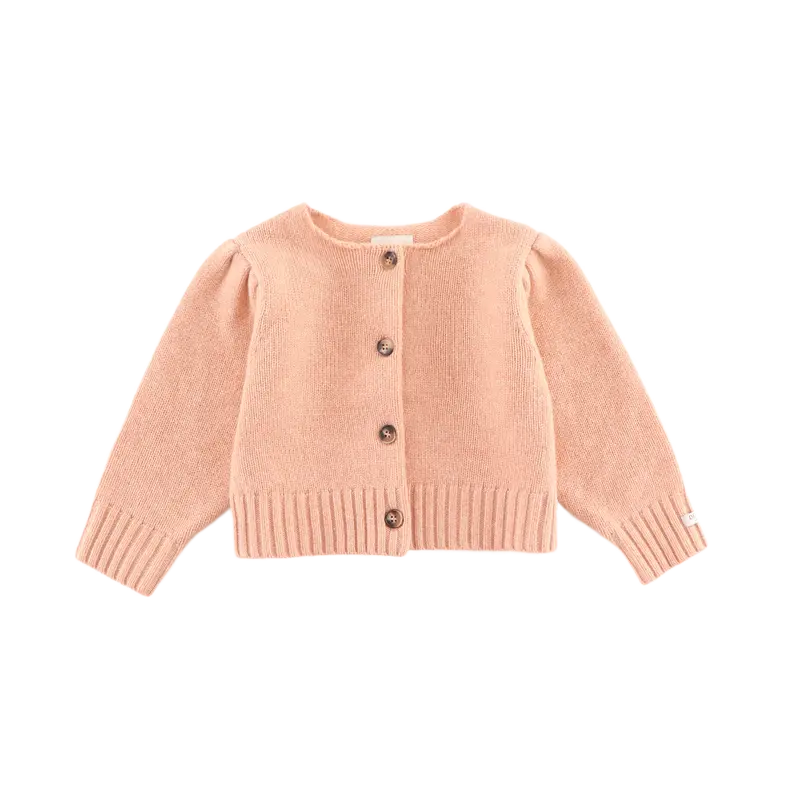Amynda Merino Wool Cardigan | Cloudy Rose Melange