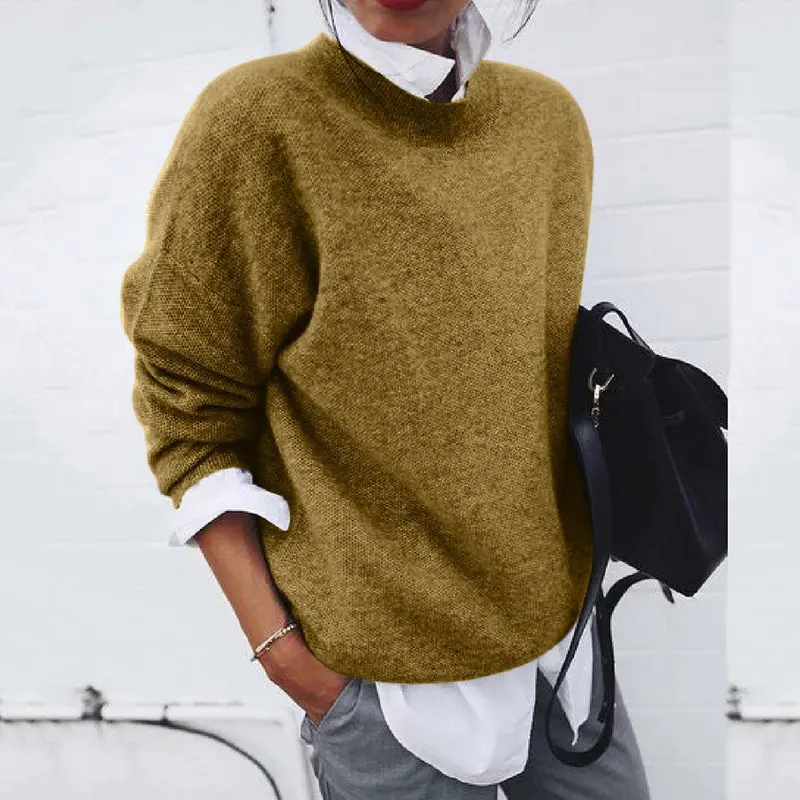 Andrea | Damen Klassischer Schnitt Strickpullover