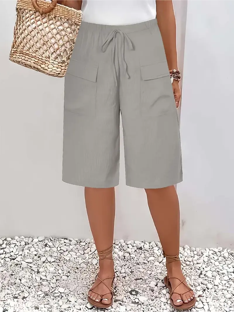 Anke | Damen Weite Bermuda Shorts mit Kordelzug