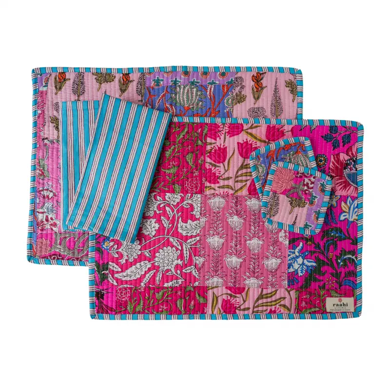 Anouk Patchwork Pink Reversible Placemat (Set of 2)