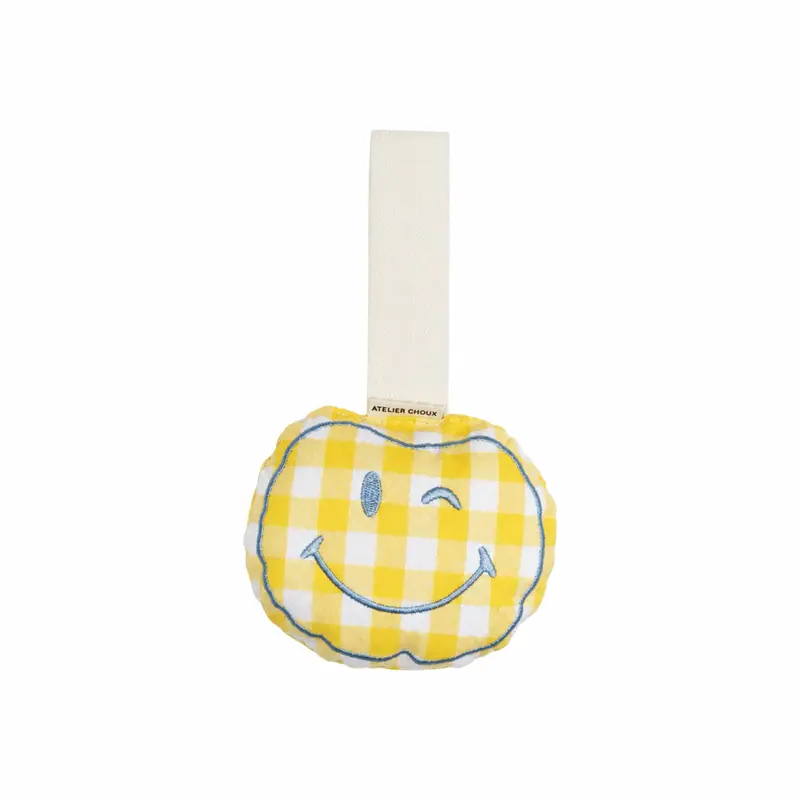 Apple of my Eye Pacifier Cuddle Yellow Check