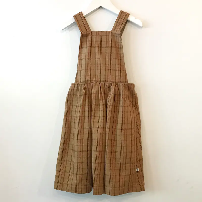 Apron Dress Warm Powder Fine Check - Sample