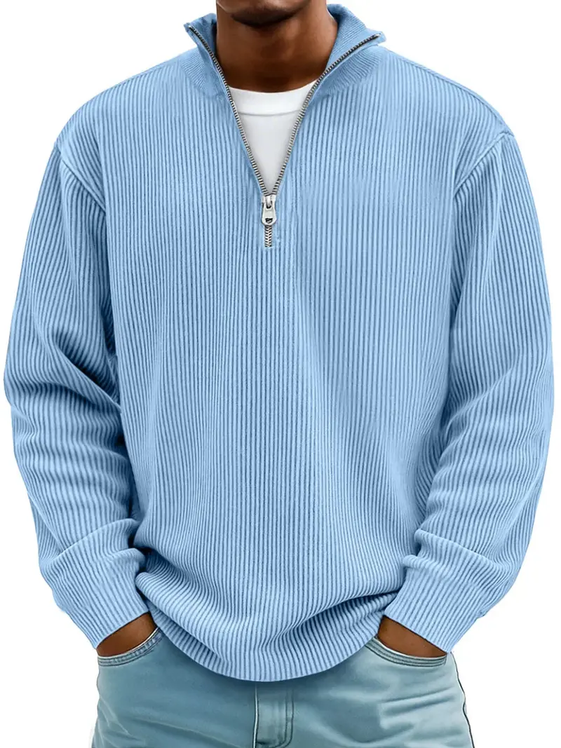 Arno | Herren Half-Zip Rippstruktur Sweatshirt