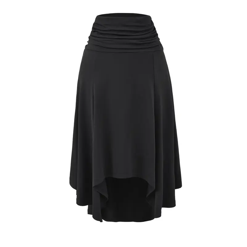 Asymmetrische damesrok met hoge geplooide taille