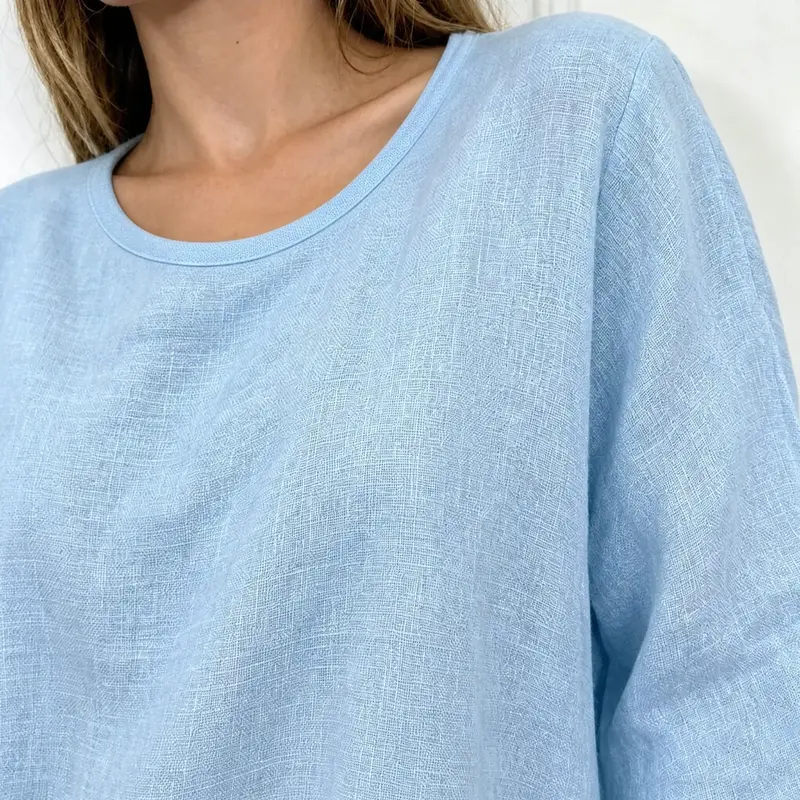 Attaly | Baumwoll-Leinen-Set mit Oversize-Bluse und Palazzohose