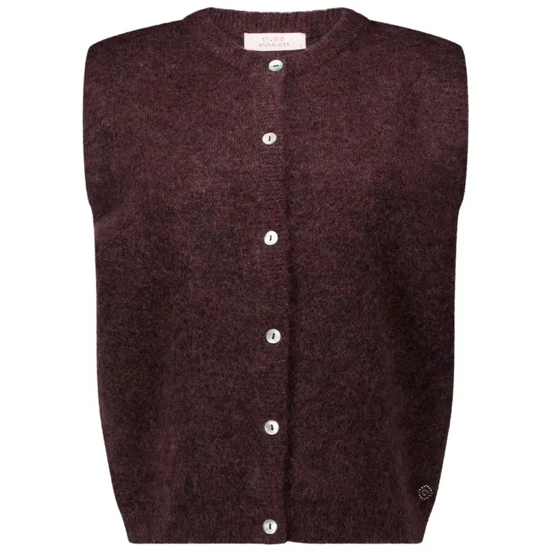 Aubergine knit cardigan Bibi Sls