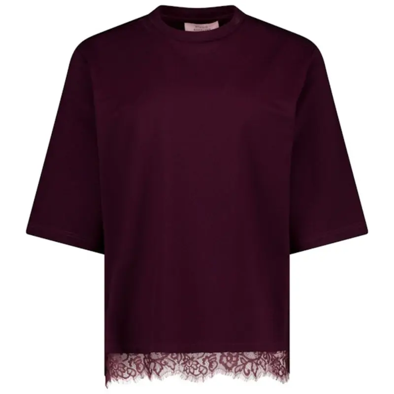 Aubergine rood t-shirt Fiore Lace