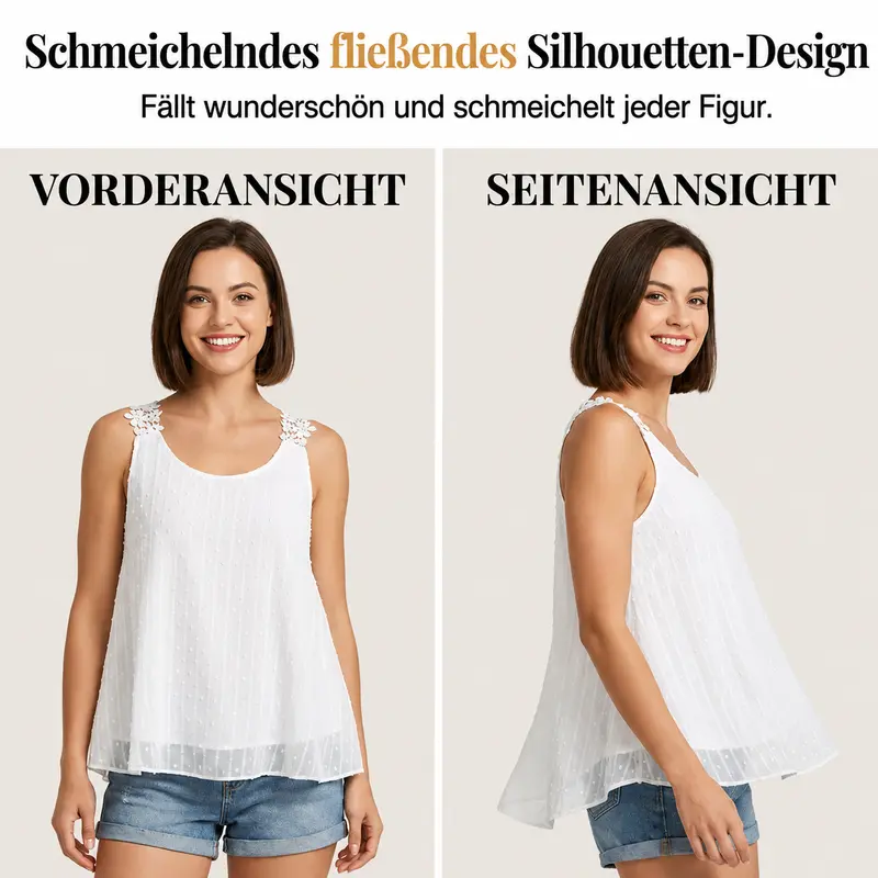 Augusta | Elegantes Sommer-Top mit gepunkteter Optik