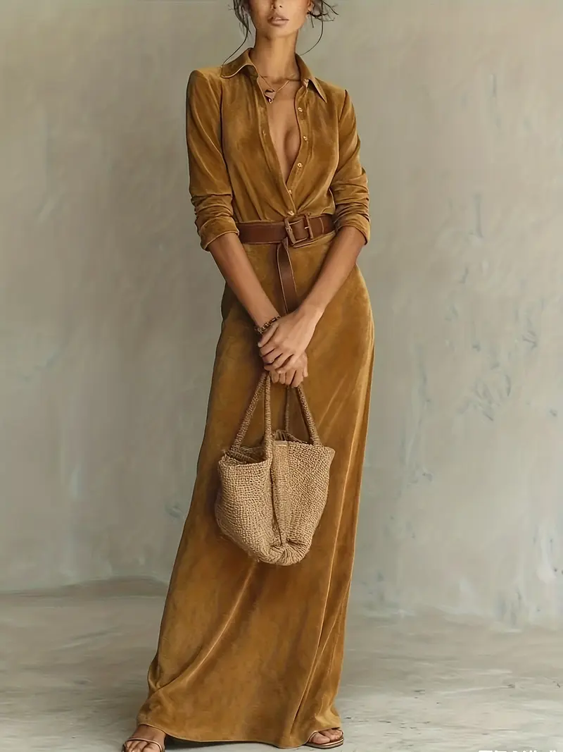 Aurelia™ - Wildlederkleid mit Gürtel