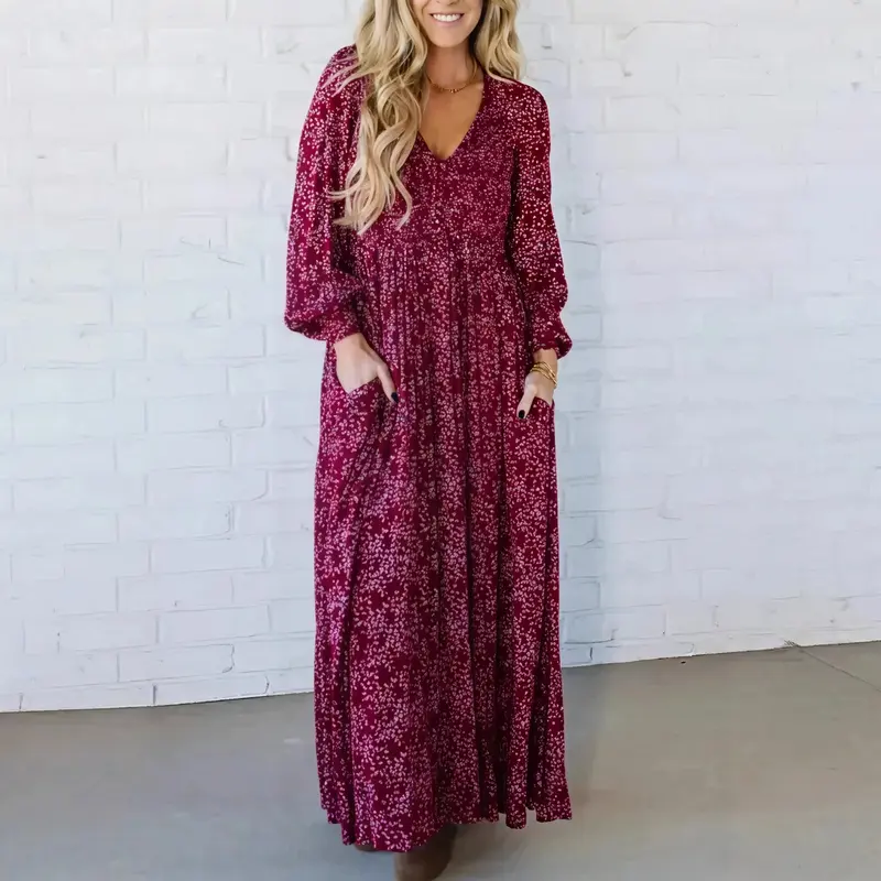 Avelline™-Kleid mit Raffiniertem Muster und Fließender Passform
