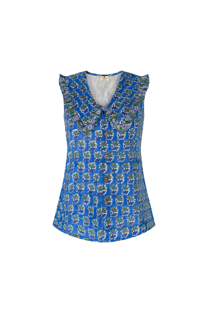 Azure Buti Exaggerated Collar Blouse