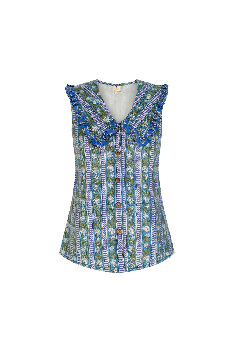 Azure Freya Exaggerated Collar Blouse