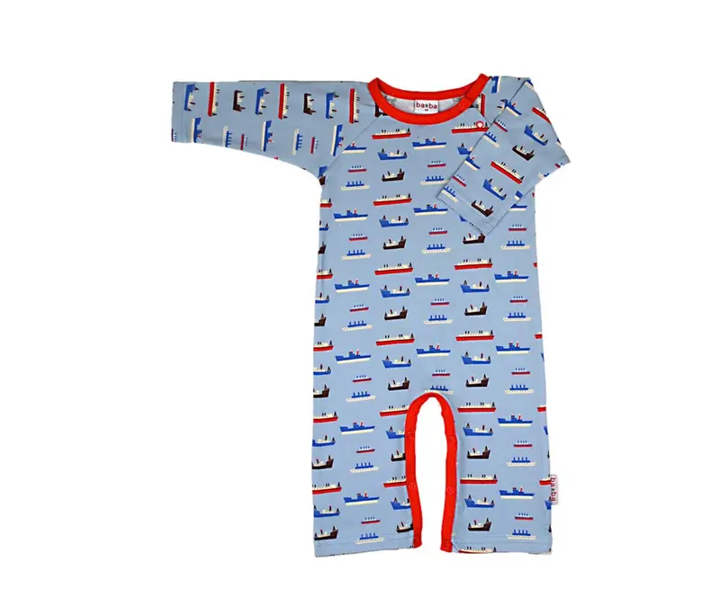 Baba*Kidswear Jumpsuit Blue Boats Blauw Boten