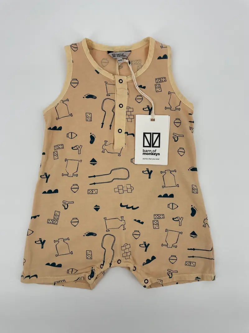 Babypak Beige Spelletjes Print Maat 80