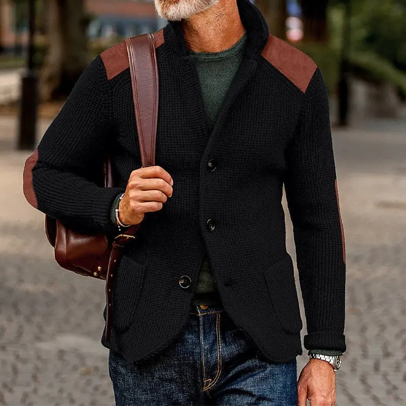 Baldomar | Herren Strickjacke mit Schulterpatches