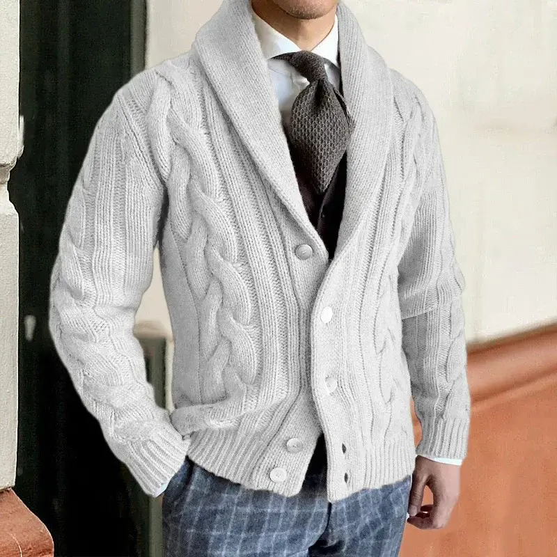 Baldric | Herren Zopfmuster Strickjacke