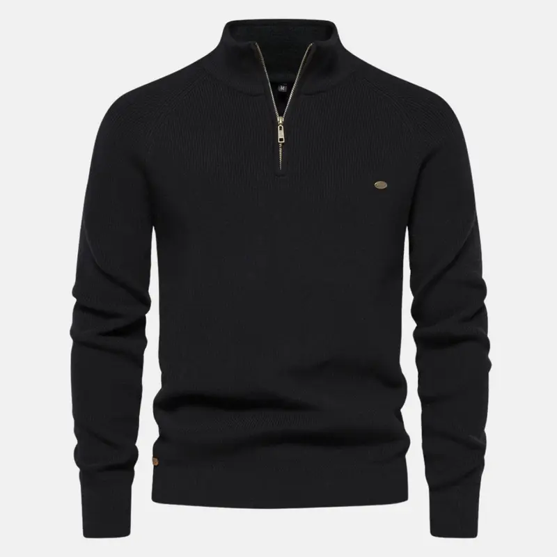 Bartholomäus | Herren Strickpullover mit Troyer-Kragen