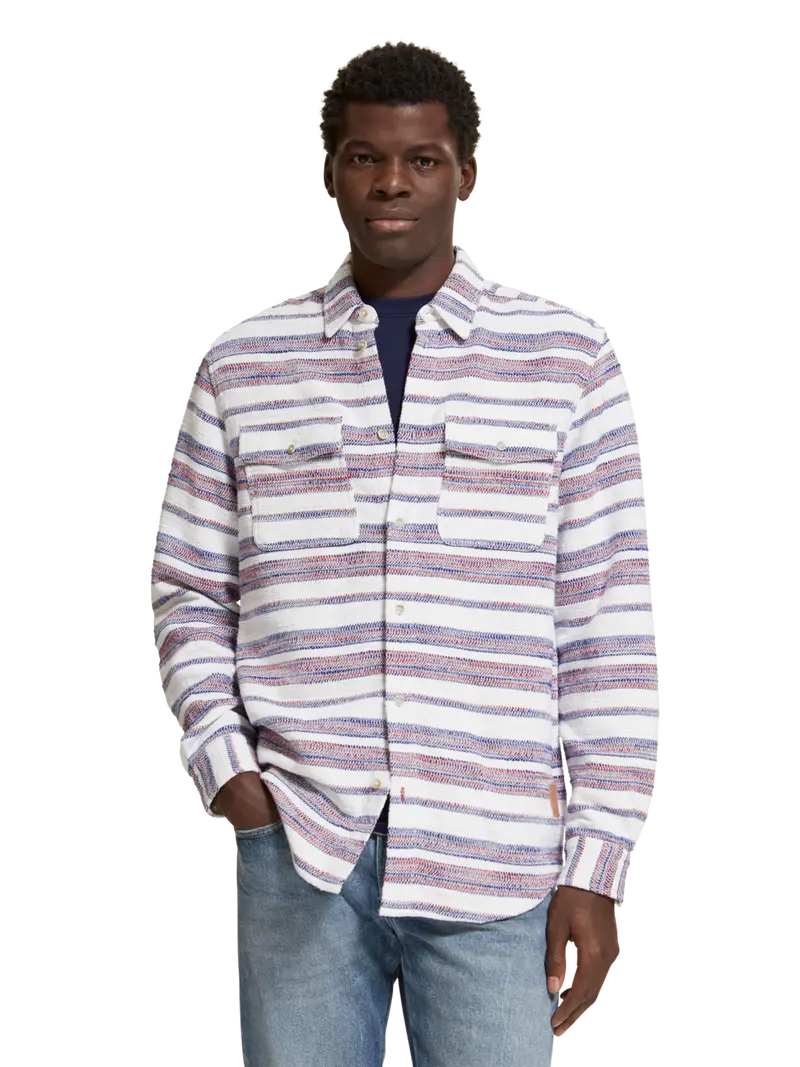 Basket Weave Gradient Stripe Shirt