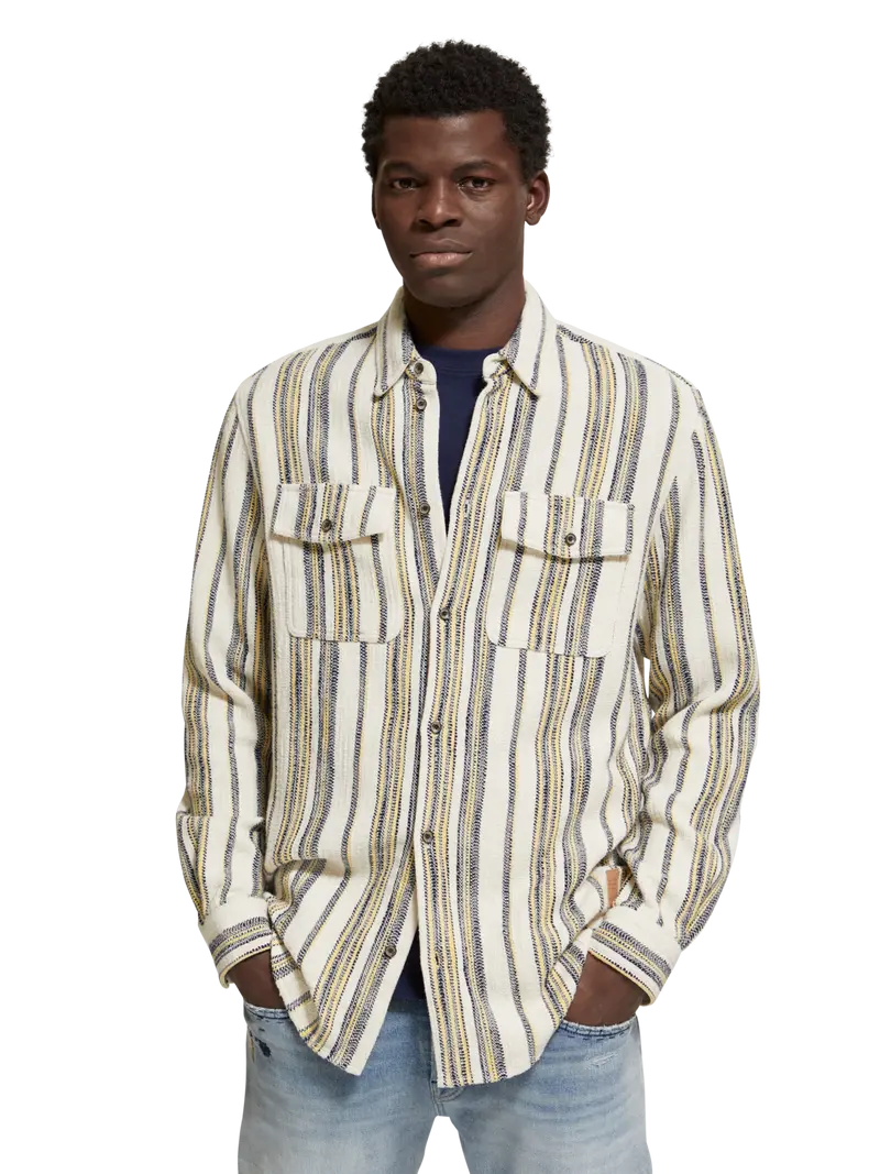 Basket Weave Gradient Stripe Shirt