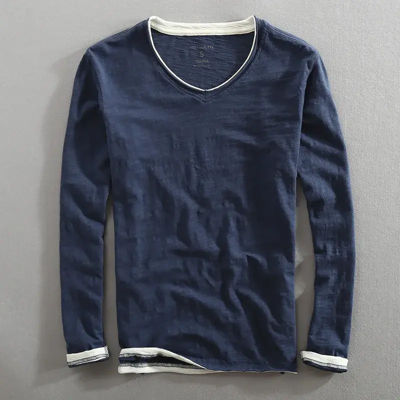Bastian | Langarm V-Ausschnitt T-Shirt