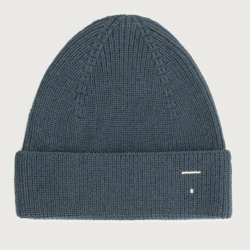 Beanie Knitted Blue Grey